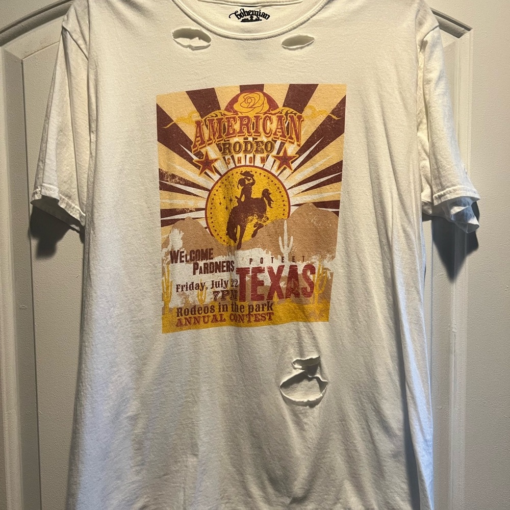 Texas Rodeo Graphic White T-Shirt